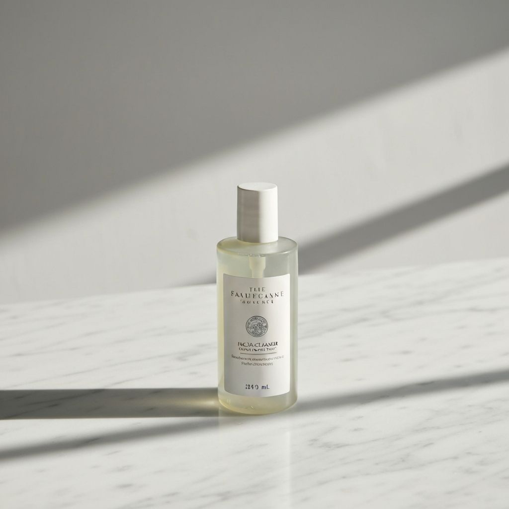 Limpiador facial suave en botella de vidrio