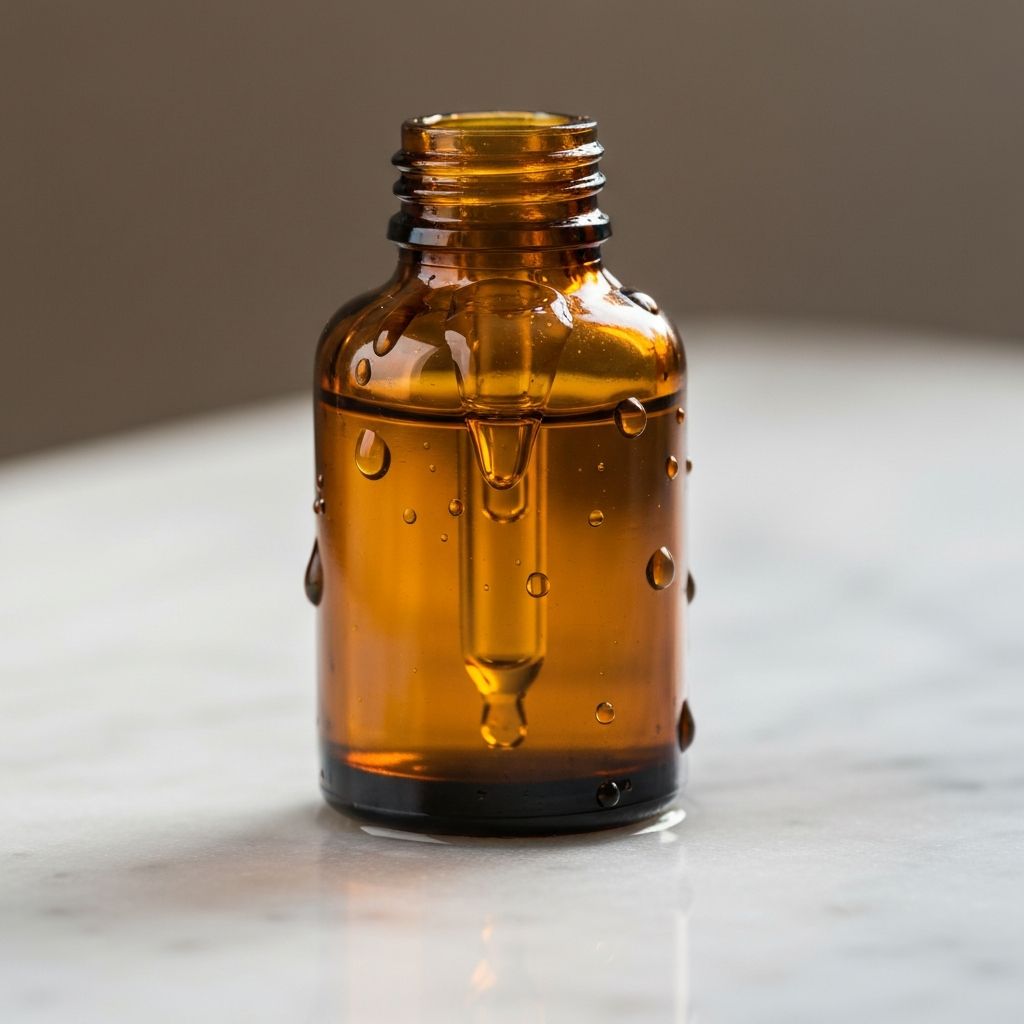 Sérum hidratante con gotero de vidrio ámbar