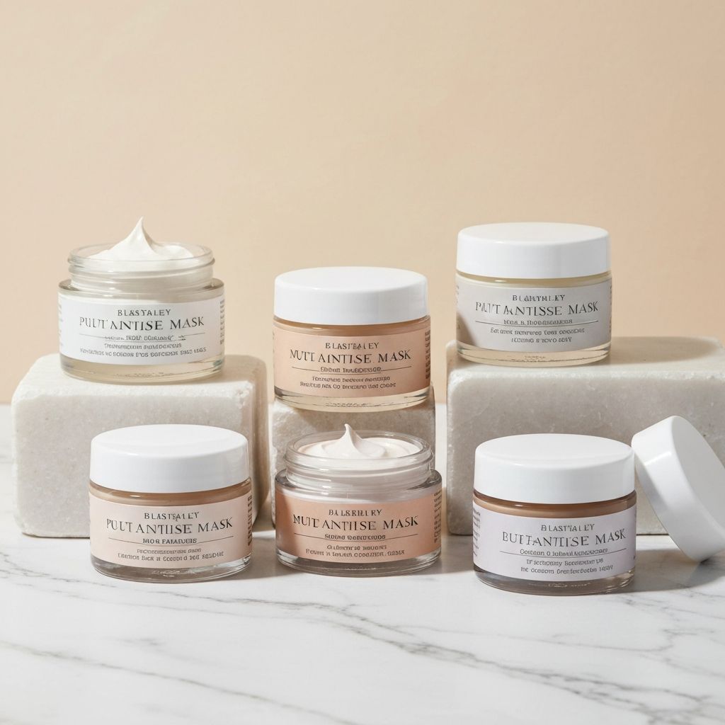 Colección de mascarillas en frasco